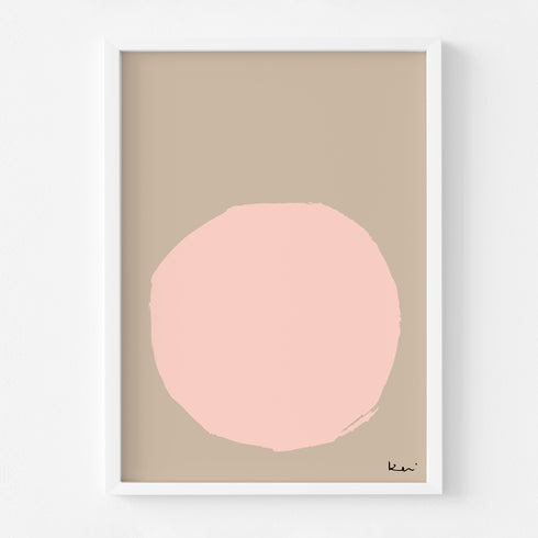 Melba beige art print by Kerri Rosenthal - Unique artwork for living room wall decor