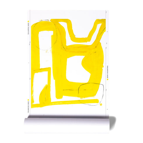 High quality white ground with yellow mykonos eco-friendly wallpaper by kerri rosenthal - designer wall paper