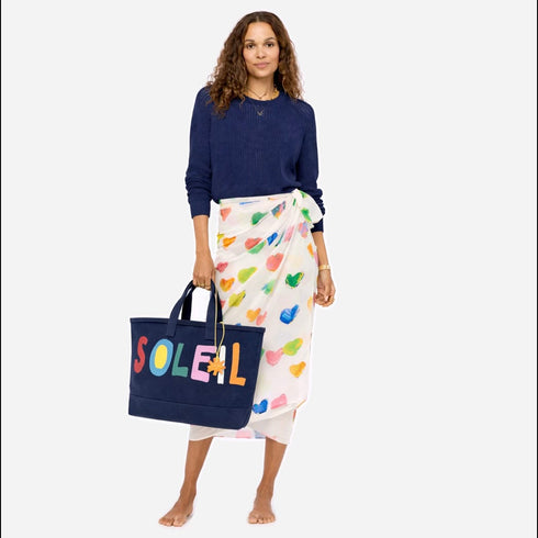 Malibu navy sweater women in 100% cotton with sarong skirt - Shop cute navy blue sweaters by Kerri Rosenthal