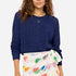 Malibu navy sweater women in 100% cotton with sarong skirt - Shop cute navy blue sweaters by Kerri Rosenthal