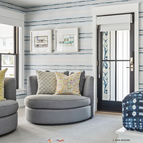 Modern High quality nikki sky blue eco-friendly wallpaper by kerri rosenthal - designer wall paper for living room