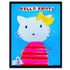 Kerri's love of Hello Kitty artwork inspired her to paint this portrait of the famous Miss Kitty, modern home decor abstract wall art.