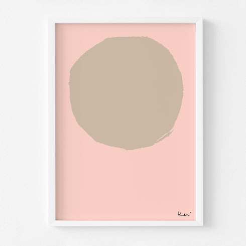 Peach art print by Kerri Rosenthal - Unique artwork for living room wall decor