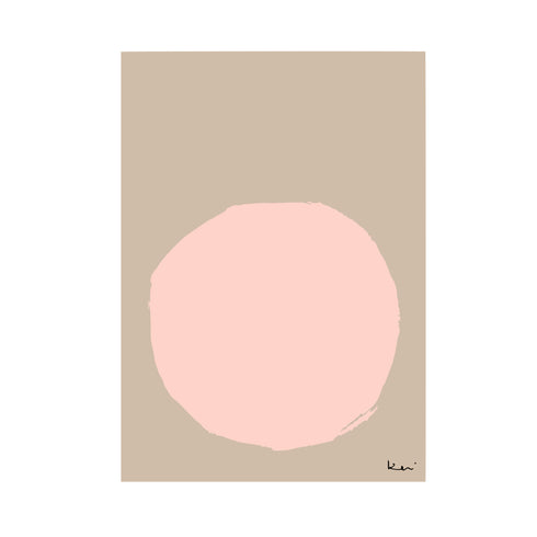 Melba beige art print by Kerri Rosenthal - Unique artwork for living room wall decor