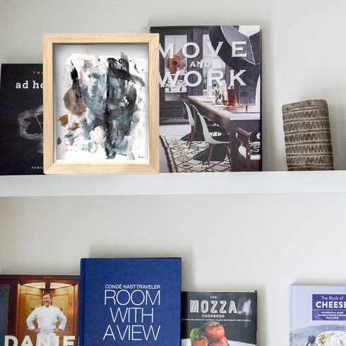 Perfect Mess Oak Shadow Box Art by Kerri Rosenthal - Unique artwork for living room wall decor