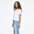 Slub perfect white tee shirt in cotton with relaxed fit and heart patch pocket - Shop cute cotton tees by Kerri Rosenthal
