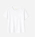 Slub white tee shirt in cotton with relaxed fit and heart patch pocket - Shop women's cute cotton tees by Kerri Rosenthal