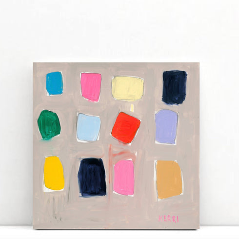 Pieces of Love Colorful Original Art Painting - Perfect abstract artwork for modern living room decor by Kerri Rosenthal