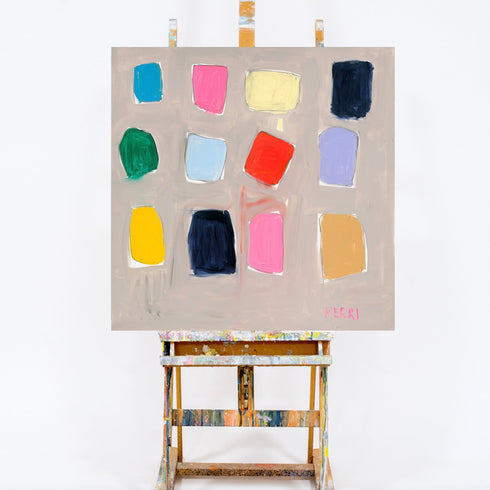 Pieces of Love Colorful Original Art Painting - Perfect abstract artwork for modern living room decor by Kerri Rosenthal