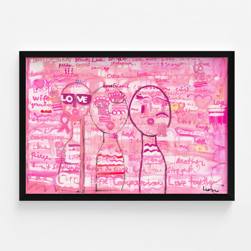 Pink For Love art print by Kerri Rosenthal - Unique artwork for living room wall decor