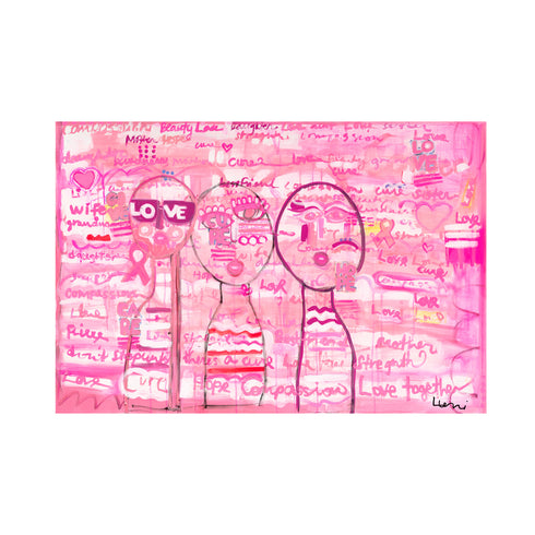 Pink For Love art print by Kerri Rosenthal - Unique artwork for living room wall decor