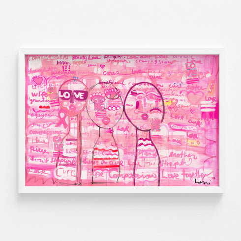 Pink For Love art print by Kerri Rosenthal - Unique artwork for living room wall decor