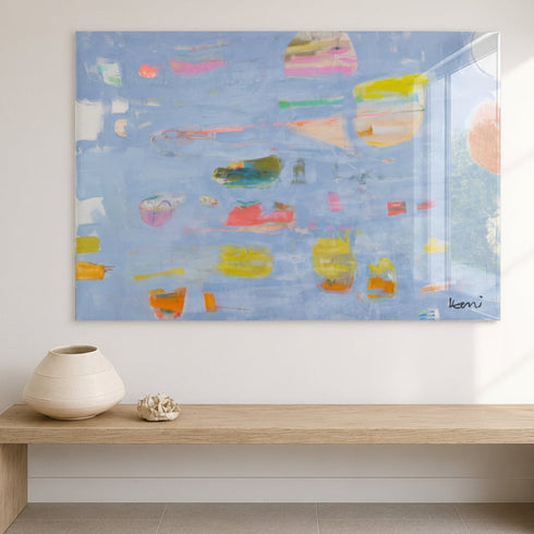 Beachcomber Art Print by Kerri Rosenthal in plexi in hallway mudroom - Unique art gifts for living room, bedroom art