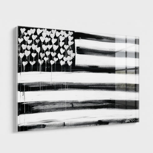 Love Has No Color black white art print by Kerri Rosenthal with plexi frame
