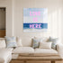 Love Is Here Beach Square Art Print Pink