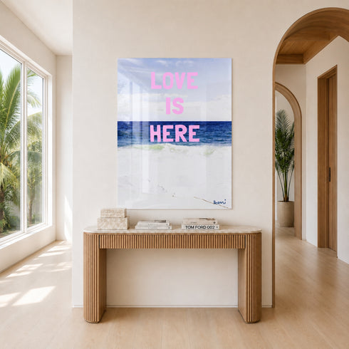 Love Is Here Beach Vertical Art Print