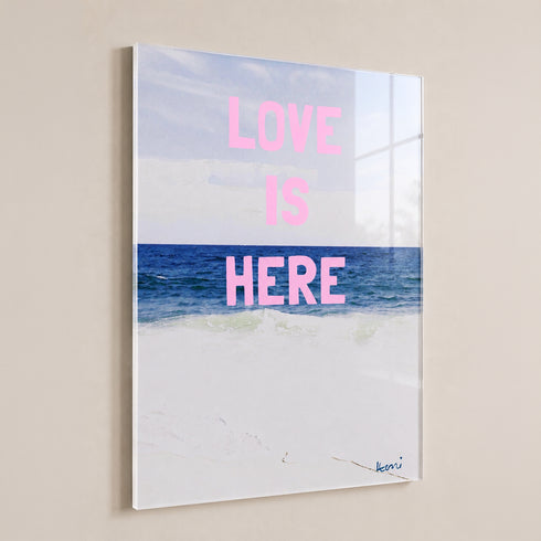Love Is Here Beach Vertical Art Print