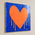 Orange Crush Drippy Heart Art Print