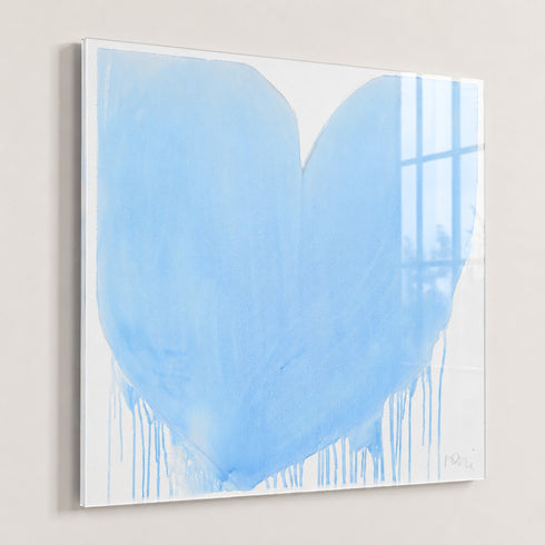 Vintage Blue Drippy Heart Art Print