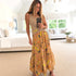 Kerri Rosenthal Point Dume tiered cotton maxi skirt in a multicolor painterly print.