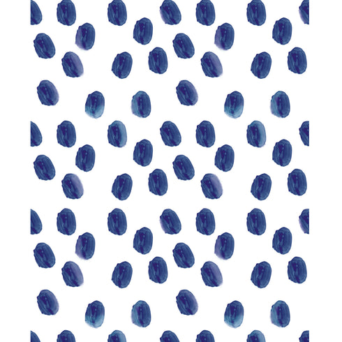 Simple high quality white ground with indigo blue pops eco-friendly wallpaper by kerri rosenthal - designer wall paper