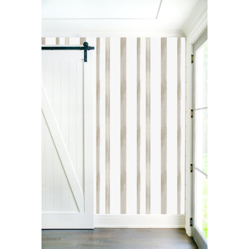 positano stripe wallpaper made on clay coated paper - High-quality eco-friendly designer wallpaper for modern living room decor by Kerri Rosenthal