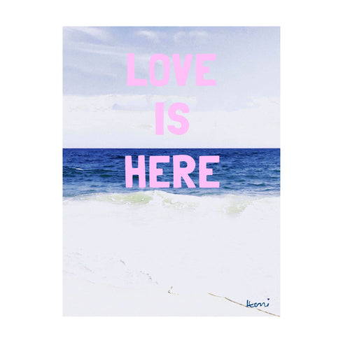 Love Is Here Beach Vertical Art Print