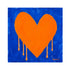 Orange Crush Drippy Heart Art Print