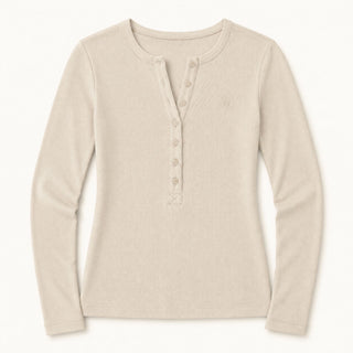 Long Sleeve Rib Henley