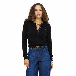 Femme Ruffle Henley Sweater