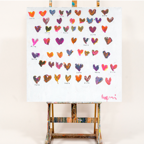 Set up your room with vibrant colors using the 'Seeds of Hope' Art Print , an original heart wall word artwork by Kerri Rosenthal - Perfect for living room wall decor