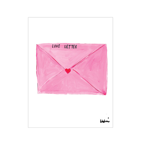 Sending You a Love Note Pink Art Print Artwork by Kerri Rosenthal