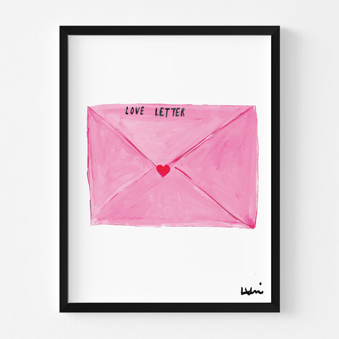 Sending You a Love Note Pink Art Print Artwork by Kerri Rosenthal