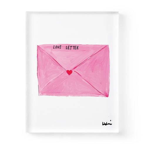 Sending You a Love Note Pink Art Print Artwork by Kerri Rosenthal