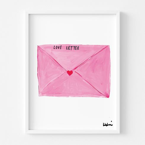 Sending You a Love Note Pink Art Print Artwork by Kerri Rosenthal