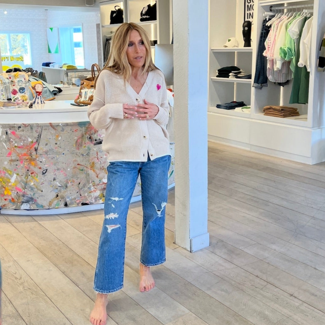 Slouchy V neck cute women's cardi cardigan – KERRI ROSENTHAL