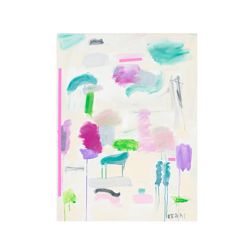 Some Spring Sunday colorful multi art print by Kerri Rosenthal - Unique artwork for living room wall decor
