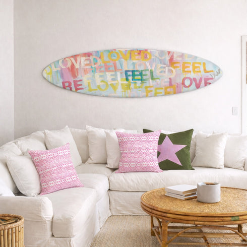 Pink Palm Ikat Pillow