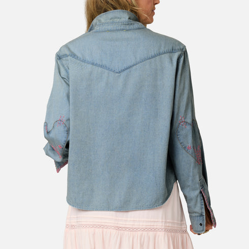 Western pia cotton stylish denim shirts for ladies - Shop cute denim shirts by Kerri Rosenthal.