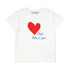 Suke white tee with Kerri's Imperfect Heart and 'Fool for Love' artwork in 100% cotton - Shop women's cute tees by Kerri Rosenthal