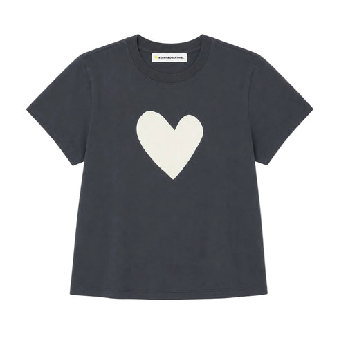 Suke imperfect heart coal tee in 100% cotton - Shop women's chic tops & tees by Kerri Rosenthal