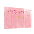 Kerri Rosenthal pink wildflower field abstract painting with colorful blooms on blush background in plexi frame
