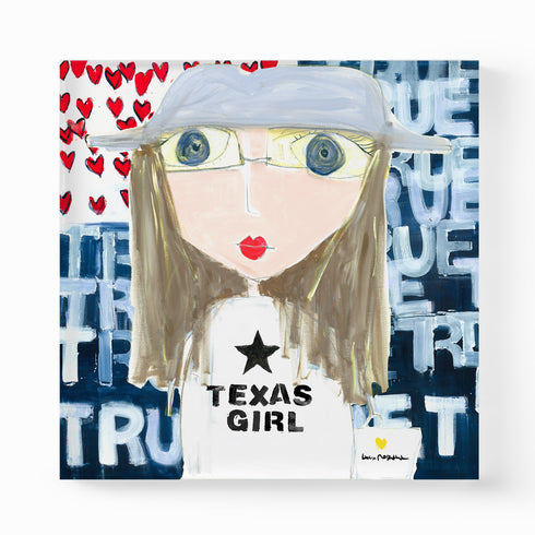 Texas Girl colorful art print by Kerri Rosenthal - Unique artwork for living room wall decor