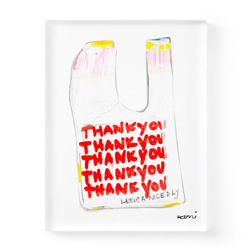 Thank You & Have a Nice Day original art print by Kerri Rosenthal - perfect word artwork for a kitchen, dining room or entryway.