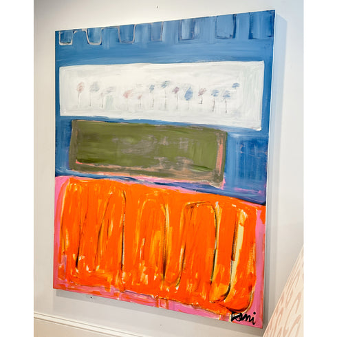 Time and Time Again Original Painting inspired home interiors for modern living spaces by Kerri Rosenthal