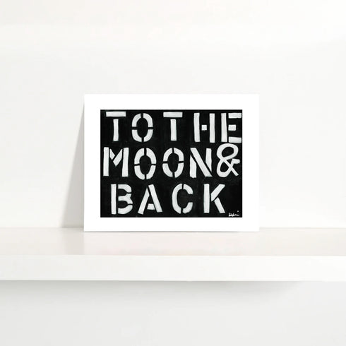 To The Moon & Back Mini Black White Art Print - Modern decor wall art sets by Kerri Rosenthal