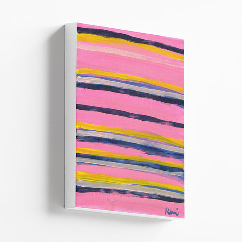 Walk This Way colorful stripe art print by Kerri Rosenthal - Unique artwork for living room wall decor
