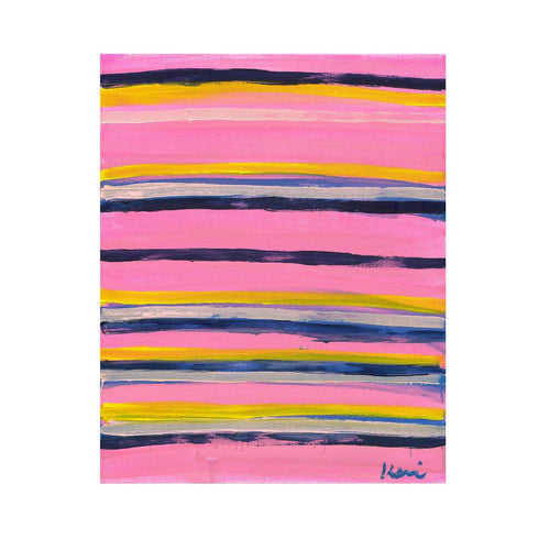 Walk This Way colorful stripe art print by Kerri Rosenthal - Unique artwork for living room wall decor