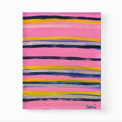 Walk This Way colorful stripe art print by Kerri Rosenthal - Unique artwork for living room wall decor