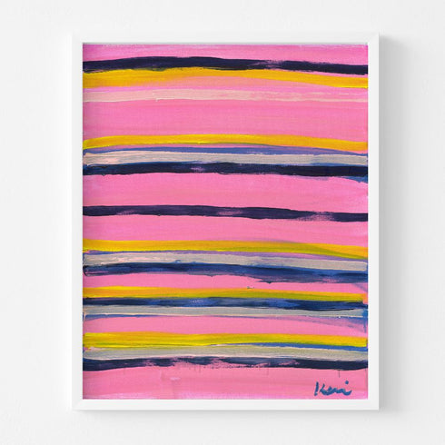 Walk This Way colorful stripe art print by Kerri Rosenthal - Unique artwork for living room wall decor